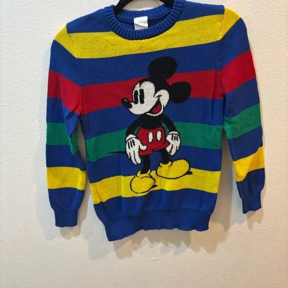 Disney 100 Mickey Mouse Rainbow Striped Sweater (Boys 6/7) - Picture 2 of 10
